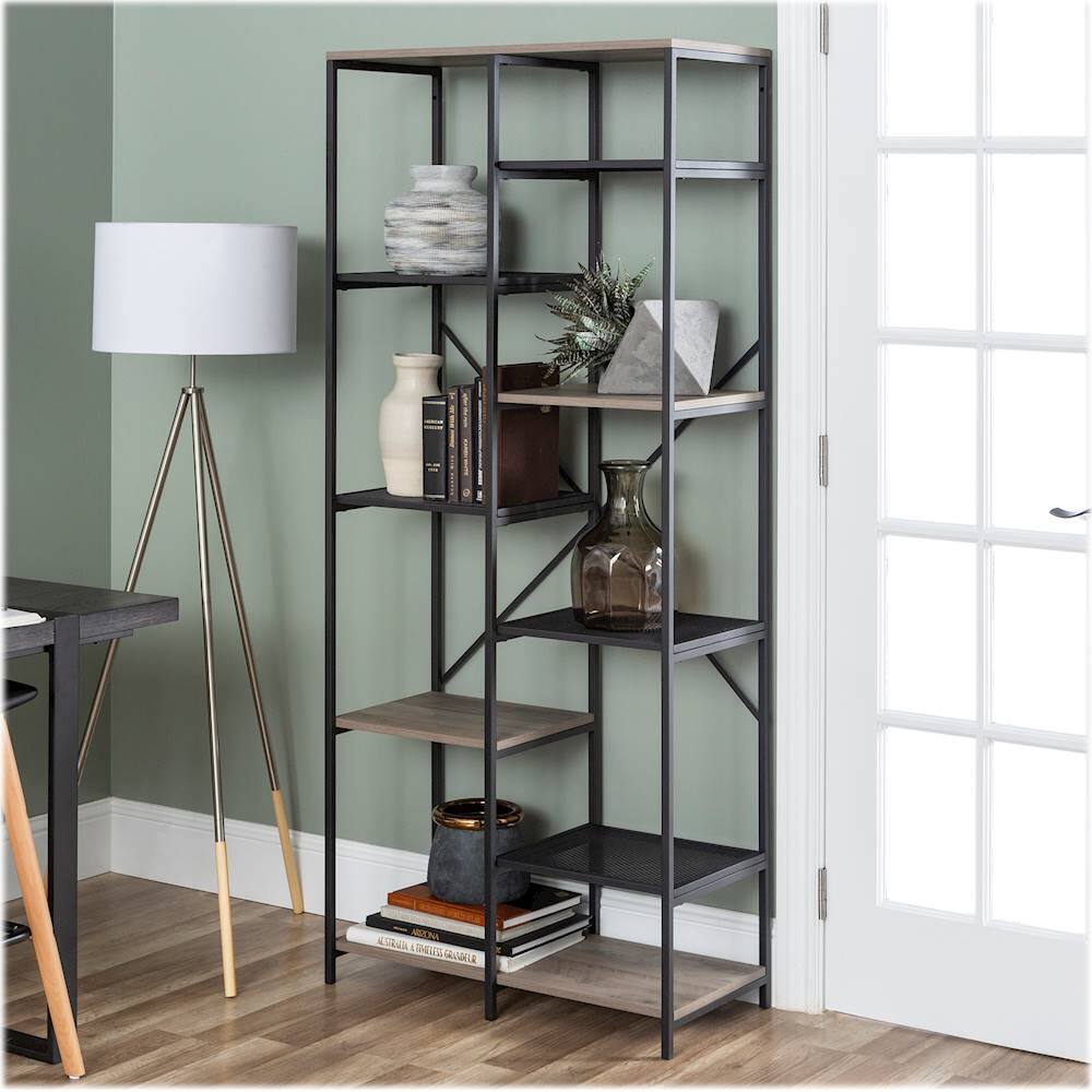 Best Buy: Walker Edison 8-Shelf Bookcase Grey Wash BBS68STRGW