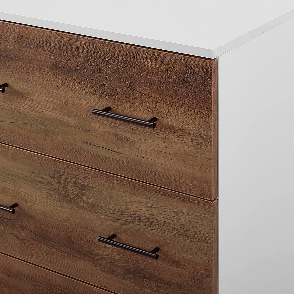 Alt View 30. Walker Edison - 52" Modern 6-Drawer Dresser - White/Rustic Oak.