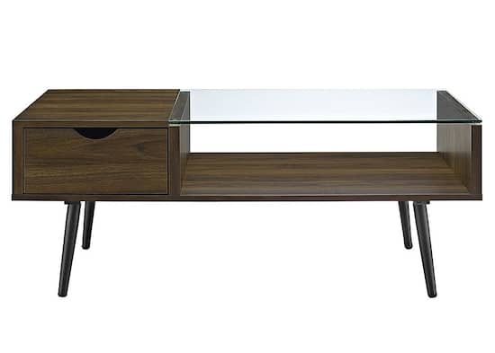 Mid century glass coffee table deals