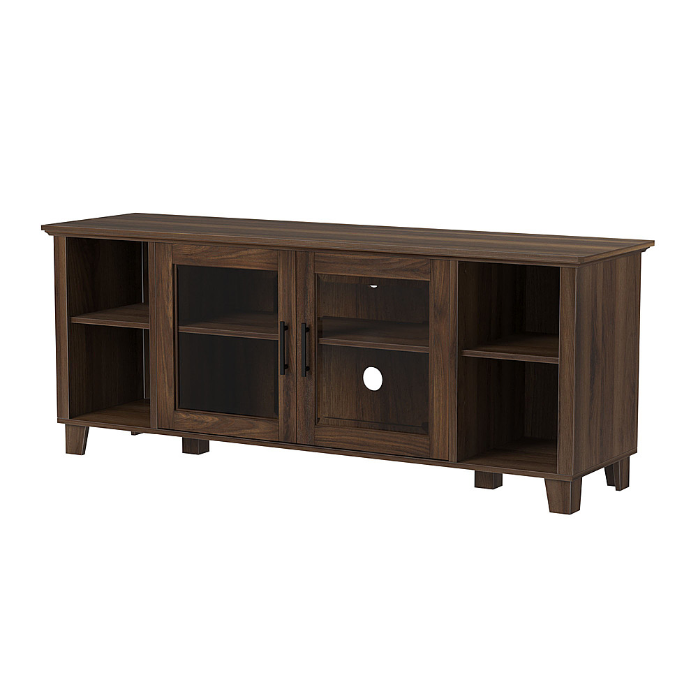 Left View: Walker Edison - 58" Farmhouse Columbus TV Stand Console for Most Flat-Panel TVs Up to 65" - Walnut