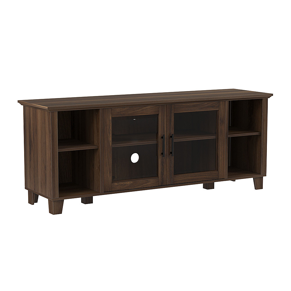 Angle View: Walker Edison - 58" Farmhouse Columbus TV Stand Console for Most Flat-Panel TVs Up to 65" - Walnut