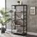 Alt View 14. Walker Edison - Industrial Wood 4-Shelf Bookcase - Rustic Oak.