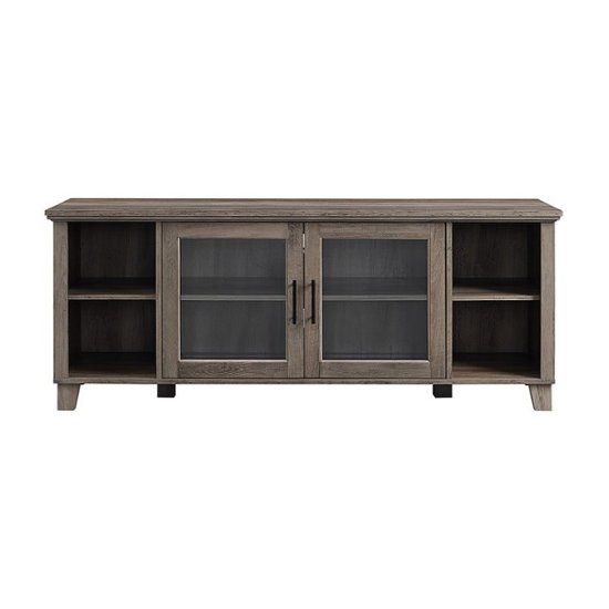 Walker Edison – Rustic Farmhouse Columbus TV Stand Cabinet for Most Flat-Panel TVs Up to 65″ – Grey Wash