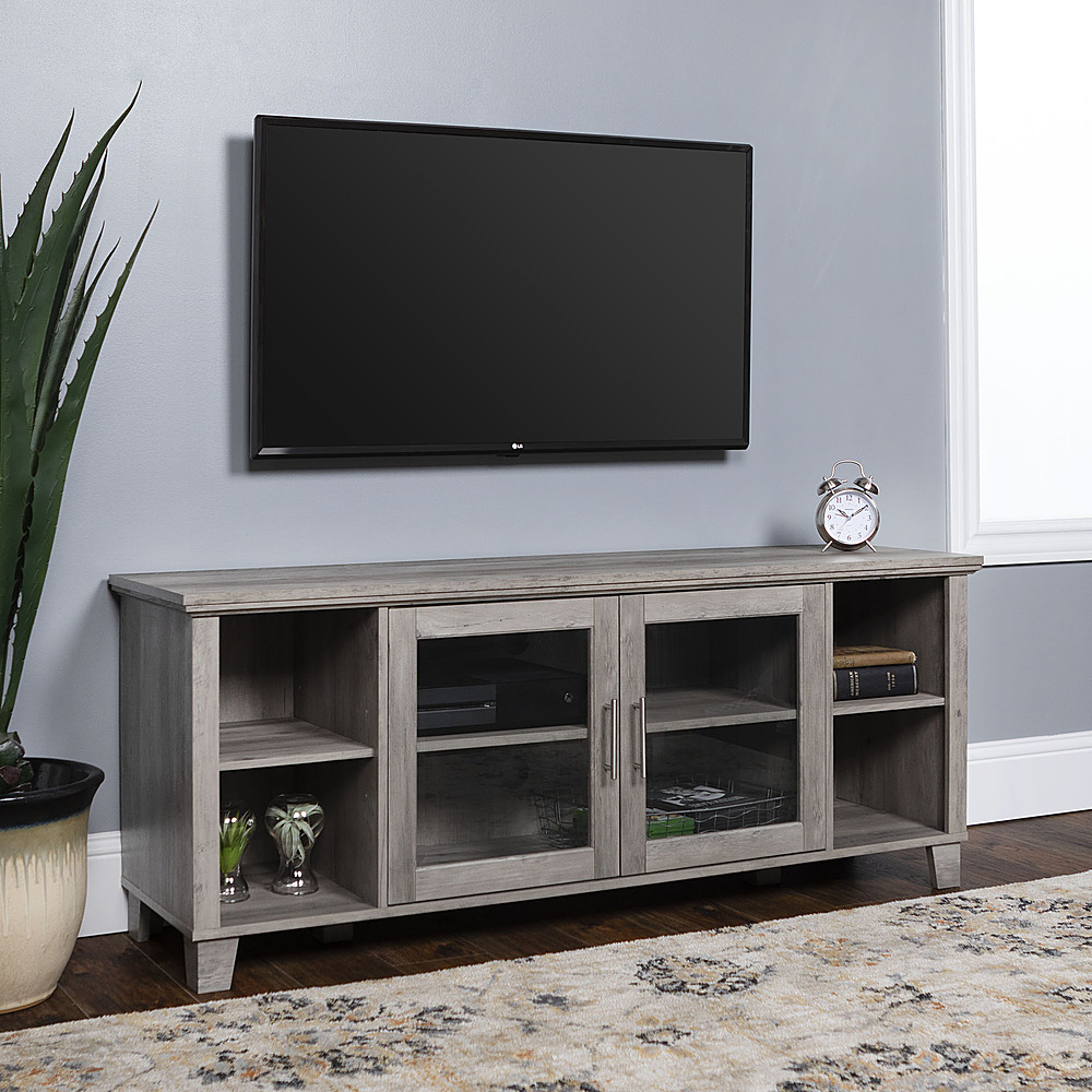 Walker Edison Rustic Farmhouse Columbus TV Stand Cabinet for Most 