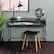 Alt View 15. Walker Edison - Home Office Glass Storage Computer Desk - Gray Wash.
