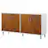 Angle. Walker Edison - 58” Mid Century Modern Faux Bookmatch Buffet/TV Stand Fits Most TVs up to 65" - Brown / White.