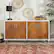 Alt View 1. Walker Edison - 58” Mid Century Modern Faux Bookmatch Buffet/TV Stand Fits Most TVs up to 65" - Brown / White.