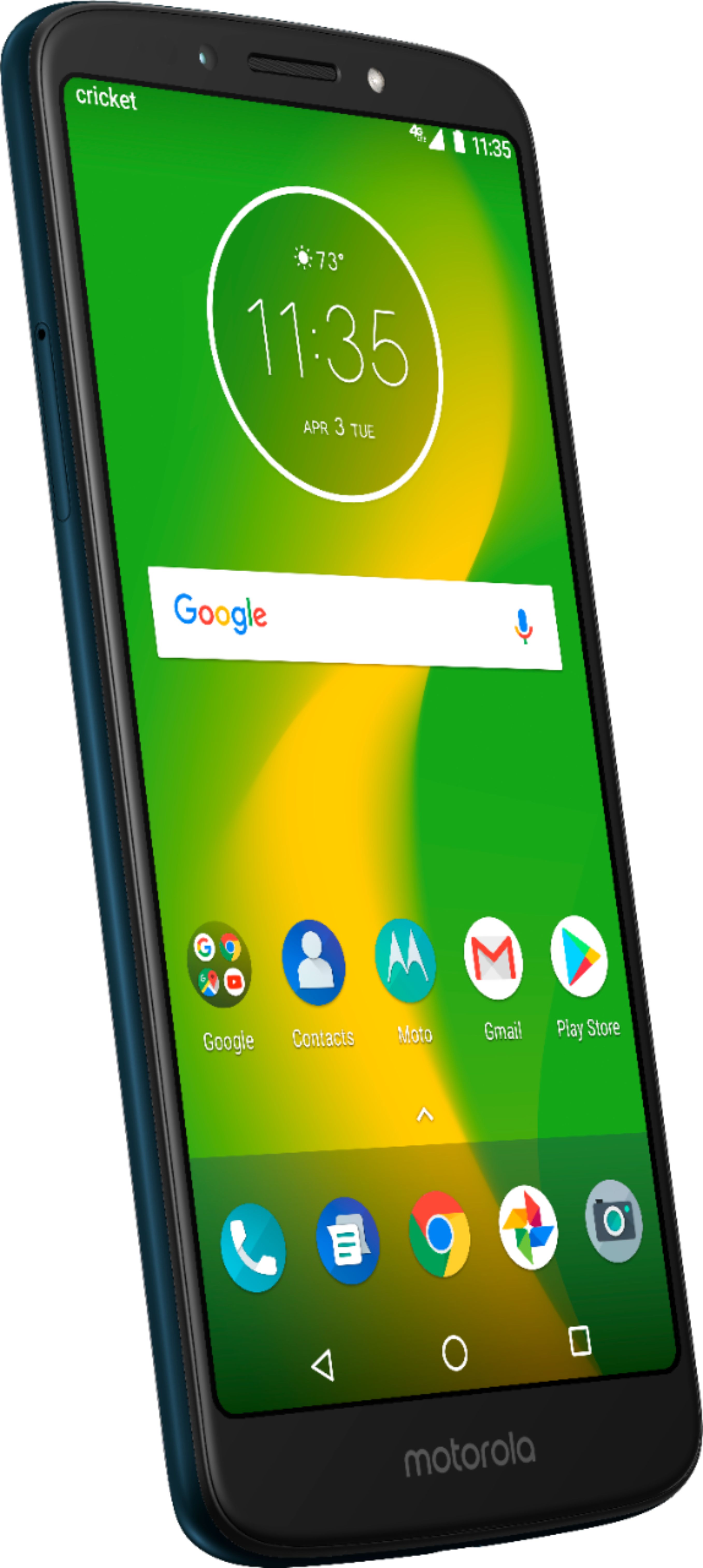 Angle View: Cricket Wireless Motorola Moto G6 Forge 16GB Prepaid Smartphone, Deep Indigo
