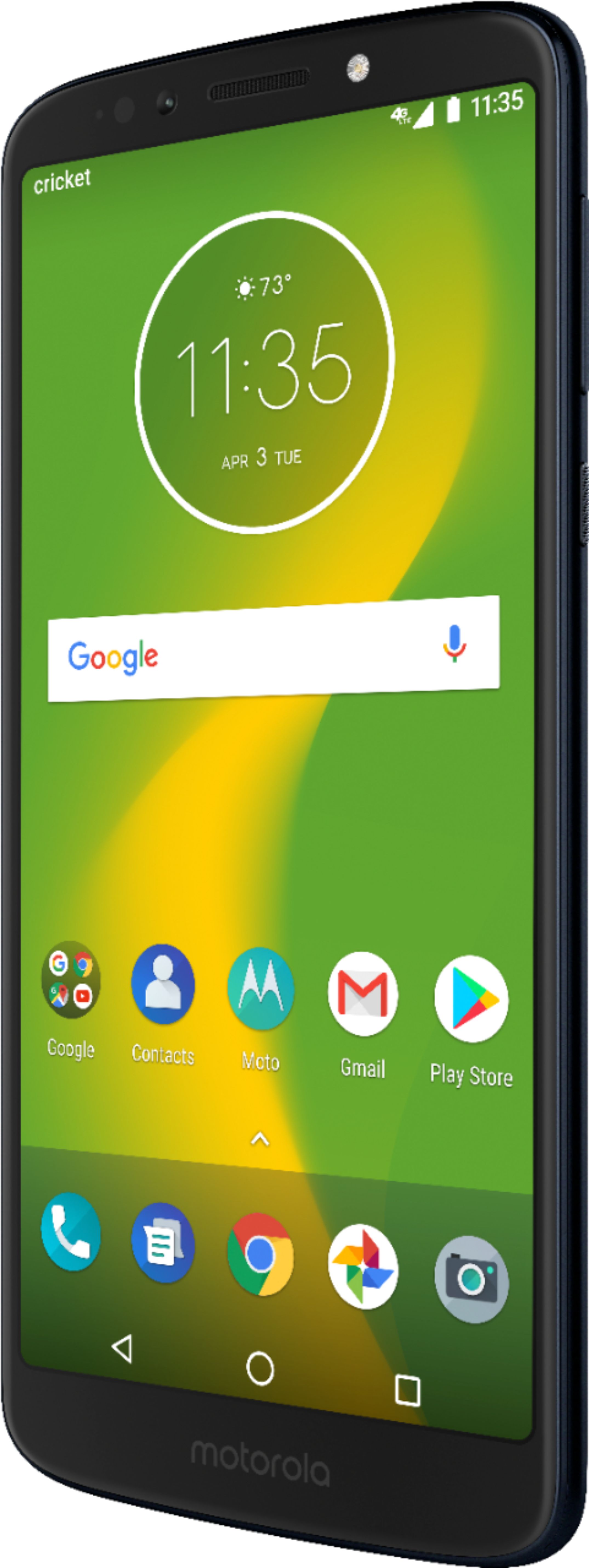 Left View: Cricket Wireless Motorola Moto G6 Forge 16GB Prepaid Smartphone, Deep Indigo