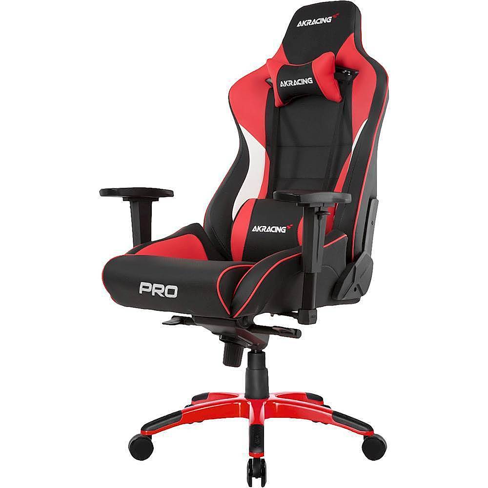 Left View: AKRacing - Masters Series Pro Gaming Chair XL & Tall - Red