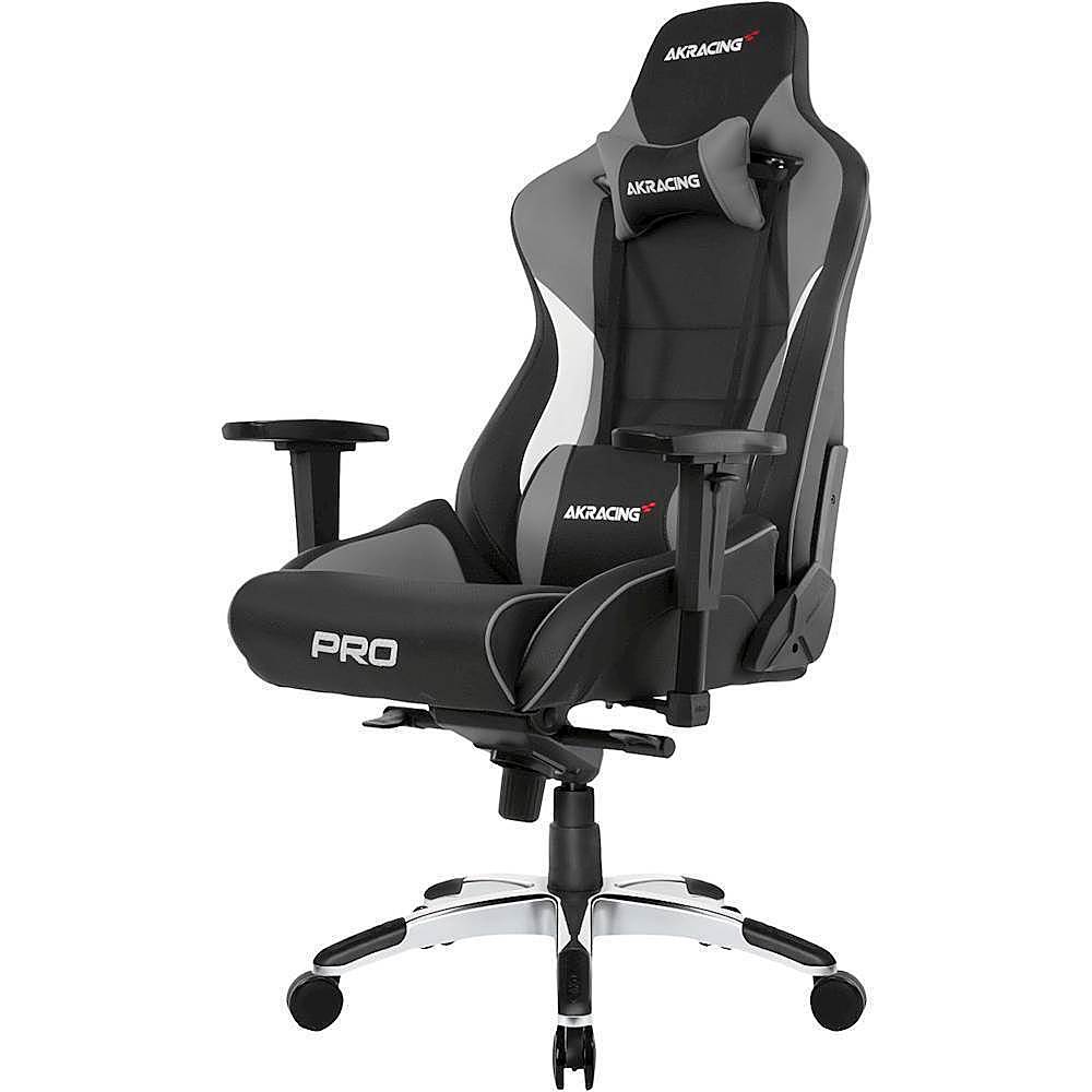 Left View: AKRacing - Masters Series Pro Gaming Chair XL & Tall - Gray