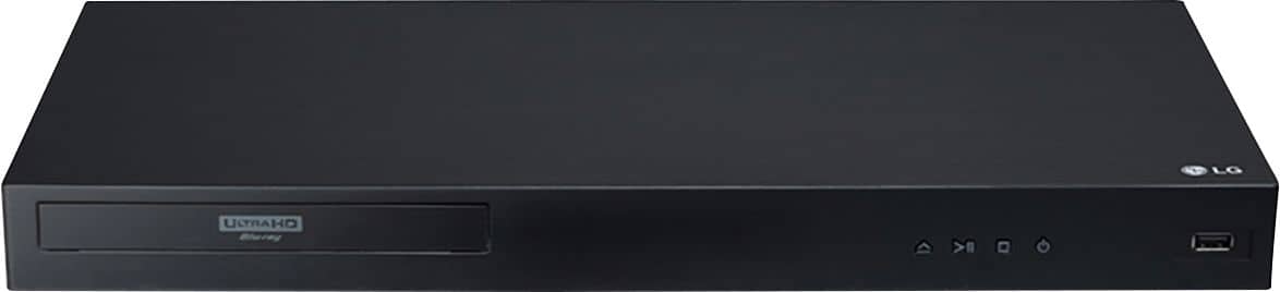 LG - Streaming 4K Ultra HD Hi-Res Audio Wi-Fi Built-In Blu-ray Player - Black - Front_Zoom