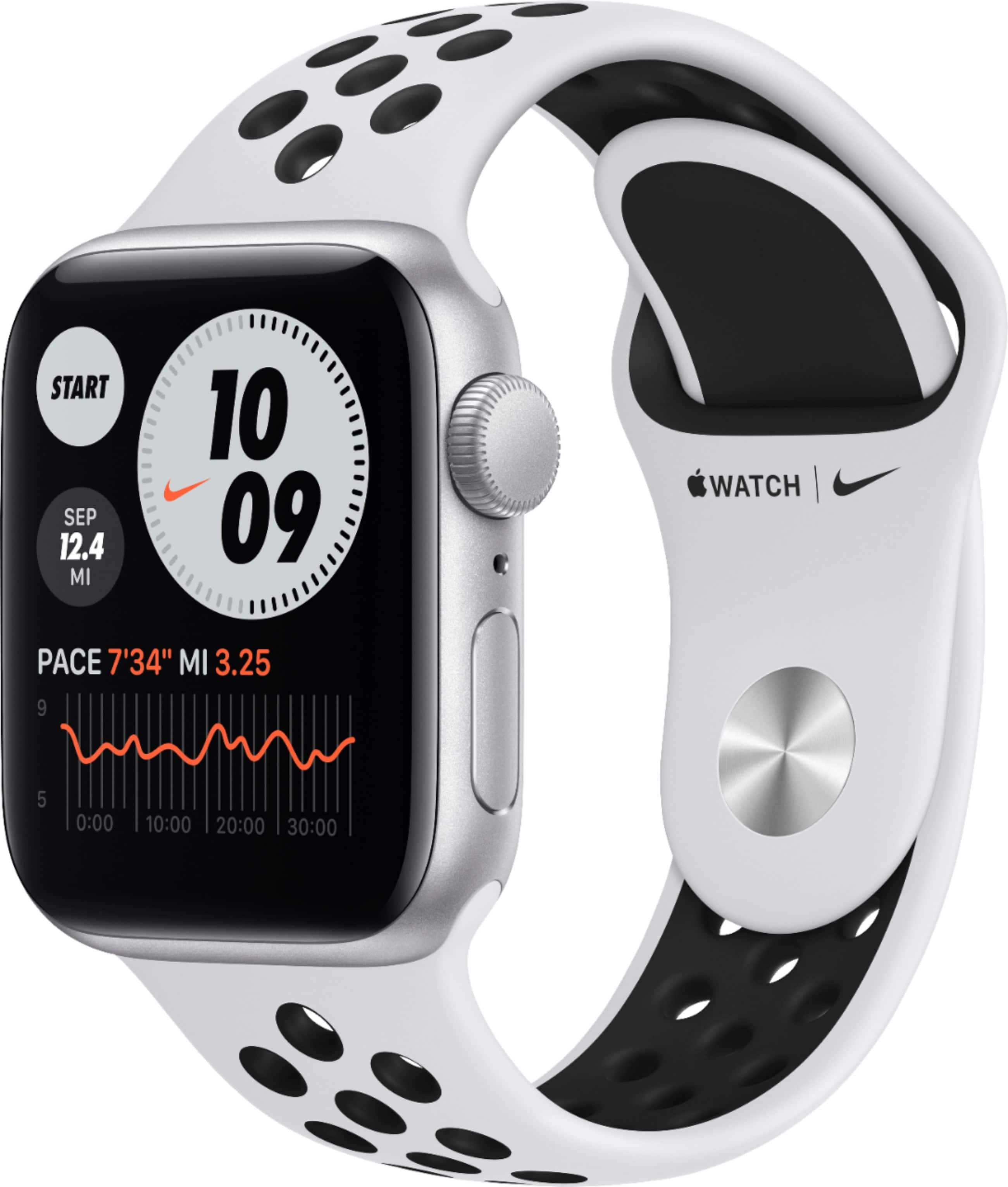 Best Buy: Apple Watch Nike SE (GPS) 40mm Silver Aluminum Case with Pure  Platinum/Black Nike Sport Band Silver MYYD2LL/A