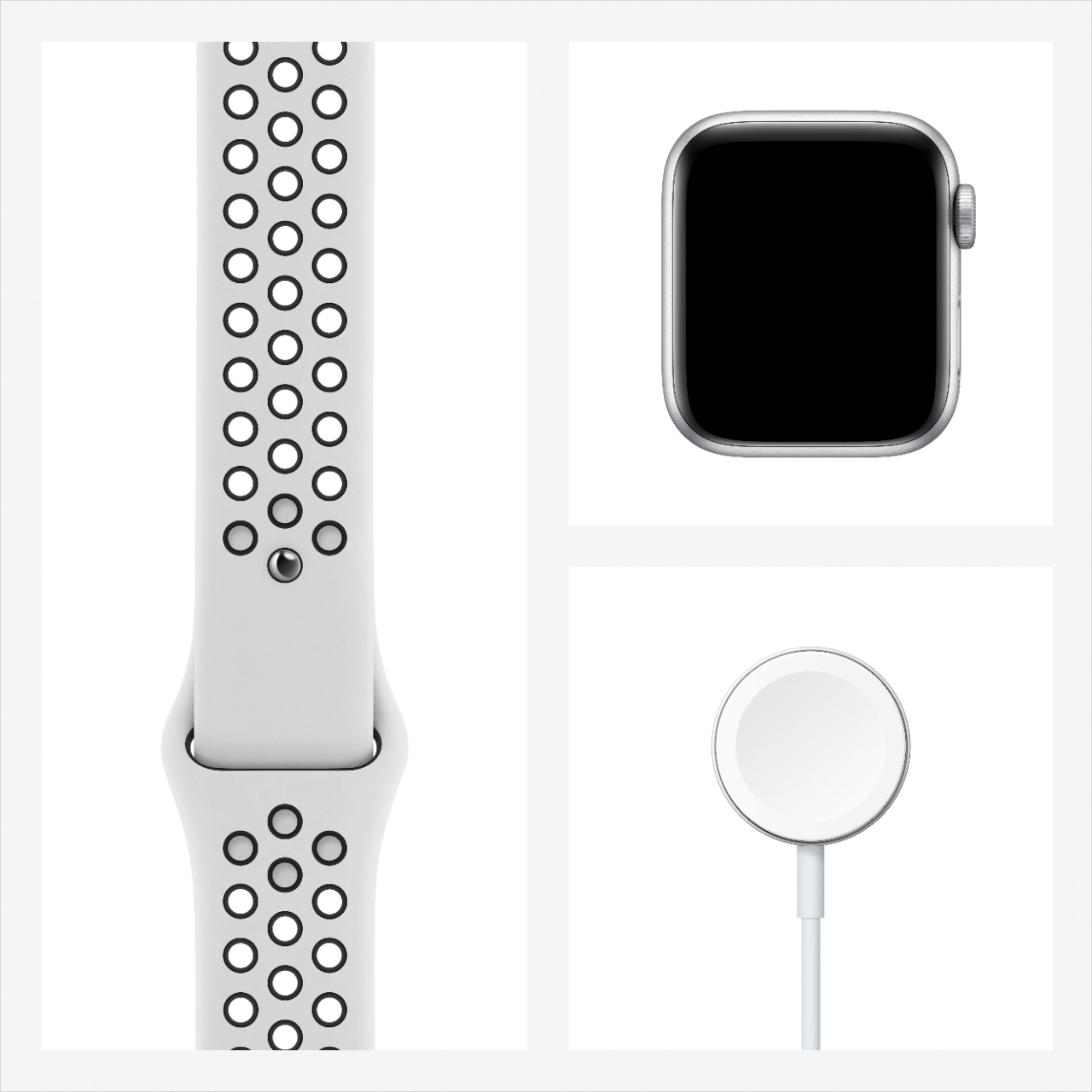 Best Buy: Apple Watch Nike SE (GPS) 40mm Silver Aluminum Case with Pure  Platinum/Black Nike Sport Band Silver MYYD2LL/A