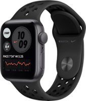 Apple Watch Nike SE (GPS) 40mm Space Gray Aluminum Case with Anthracite/Black Nike Sport Band - Space Gray - Front_Zoom