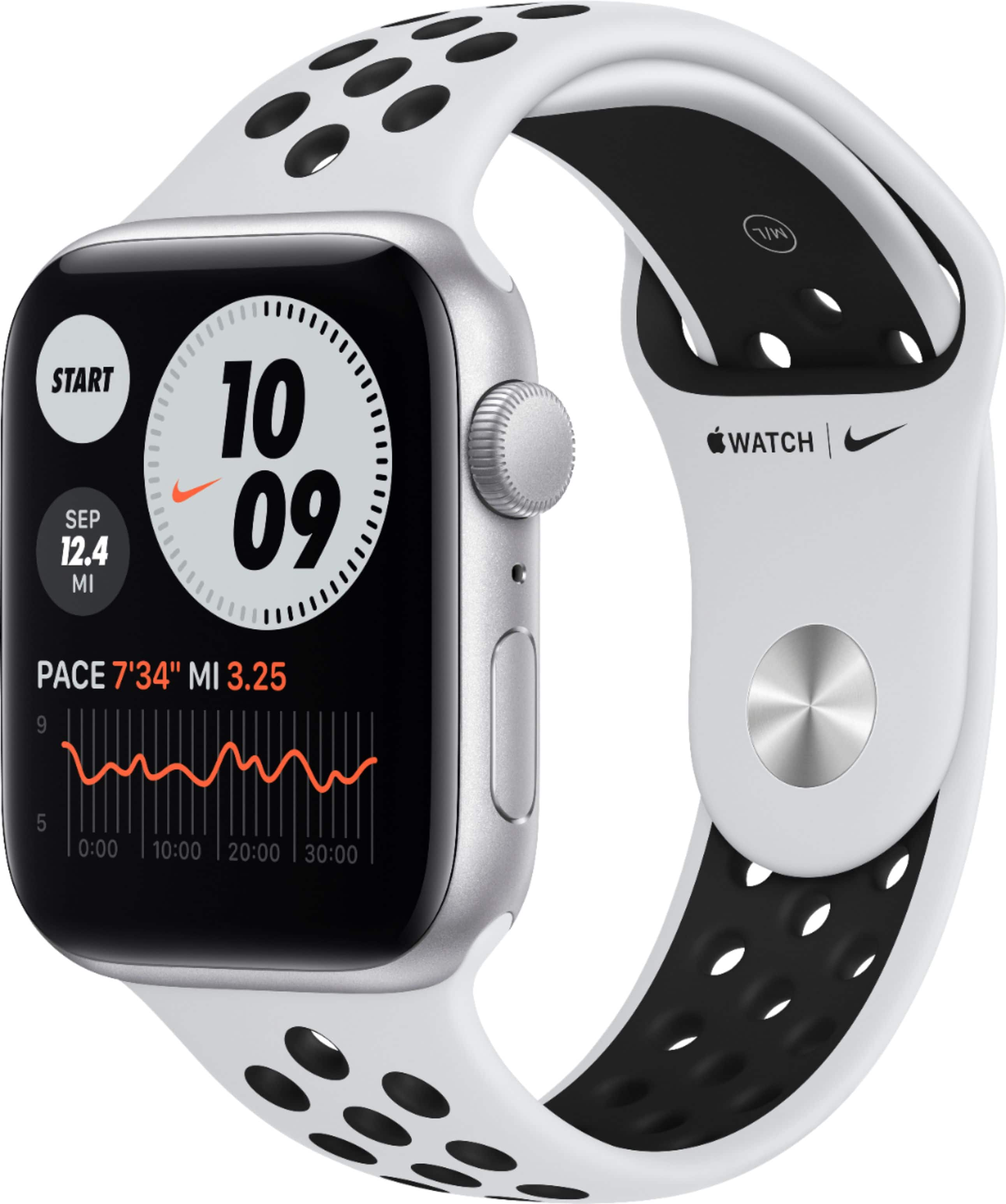 Apple Watch Nike SE (GPS) 44mm Silver Aluminum Case  - Best Buy