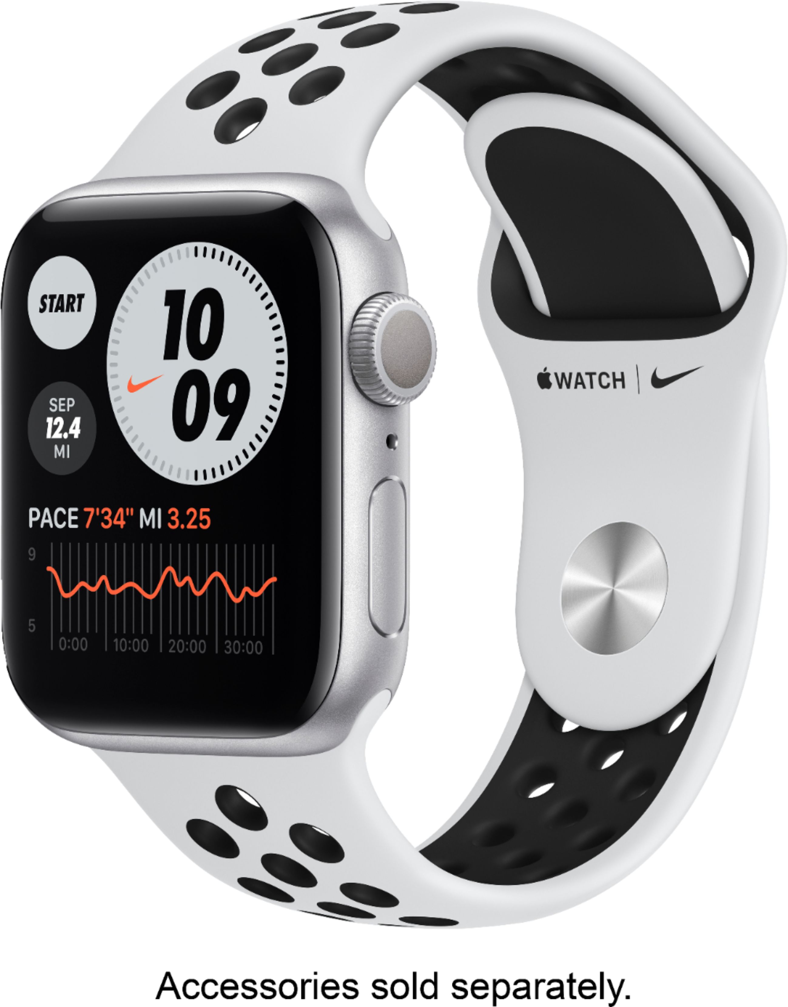 Best Buy: Apple Watch Nike Series 6 (GPS) 40mm Silver Aluminum Case with  Pure Platinum/Black Nike Sport Band Silver M00T3LL/A