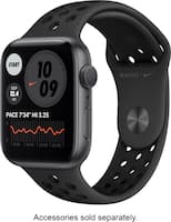 Apple Watch Nike Series 6 (GPS) 44mm Space Gray Aluminum Case with Anthracite/Black Nike Sport Band - Space Gray - Front_Zoom