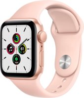 Apple Watch SE (GPS) 40mm Gold Aluminum Case with Pink Sand Sport Band - Gold - Front_Zoom