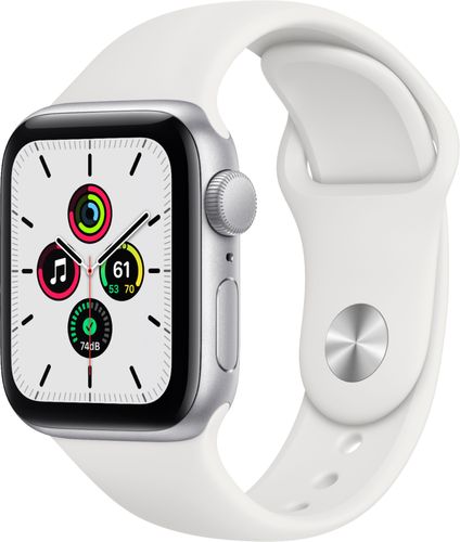 Apple Watch SE (GPS) 40mm Silver Aluminum Case with White...