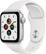 Front. Apple - Apple Watch SE (GPS) 40mm Silver Aluminum Case with White Sport Band - Silver.