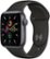 Front Zoom. Apple Watch SE (GPS) 40mm Space Gray Aluminum Case with Black Sport Band - Space Gray.