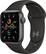 Front. Apple - Apple Watch SE (GPS) 40mm Space Gray Aluminum Case with Black Sport Band - Space Gray.