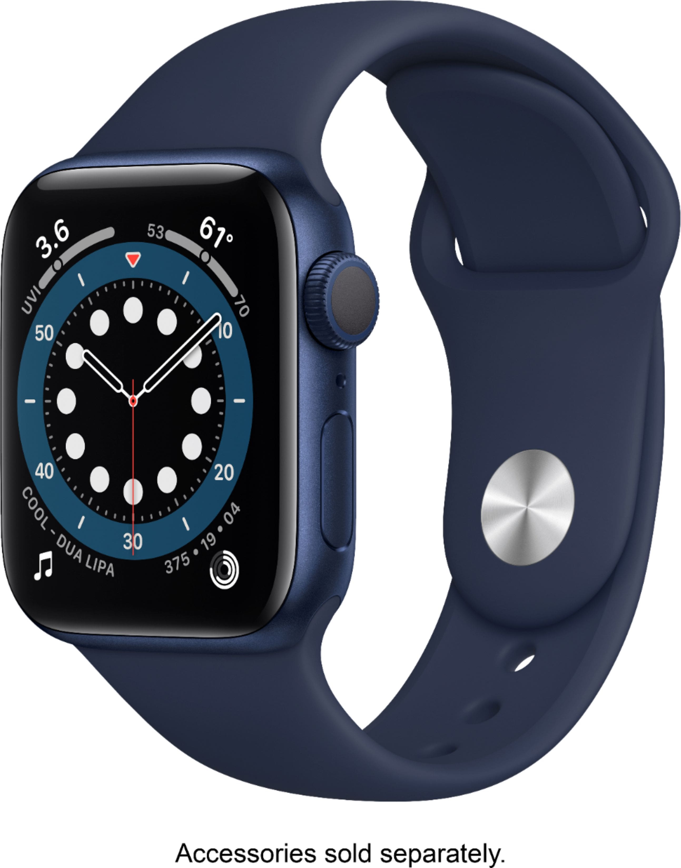 Best Buy: Apple Watch Series 6 (GPS) 40mm Aluminum Case with Deep Navy  Sport Band Blue MG143LL/A