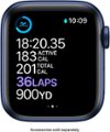 Alt View Zoom 13. Apple Watch Series 6 (GPS) 40mm Blue Aluminum Case with Deep Navy Sport Band - Blue.