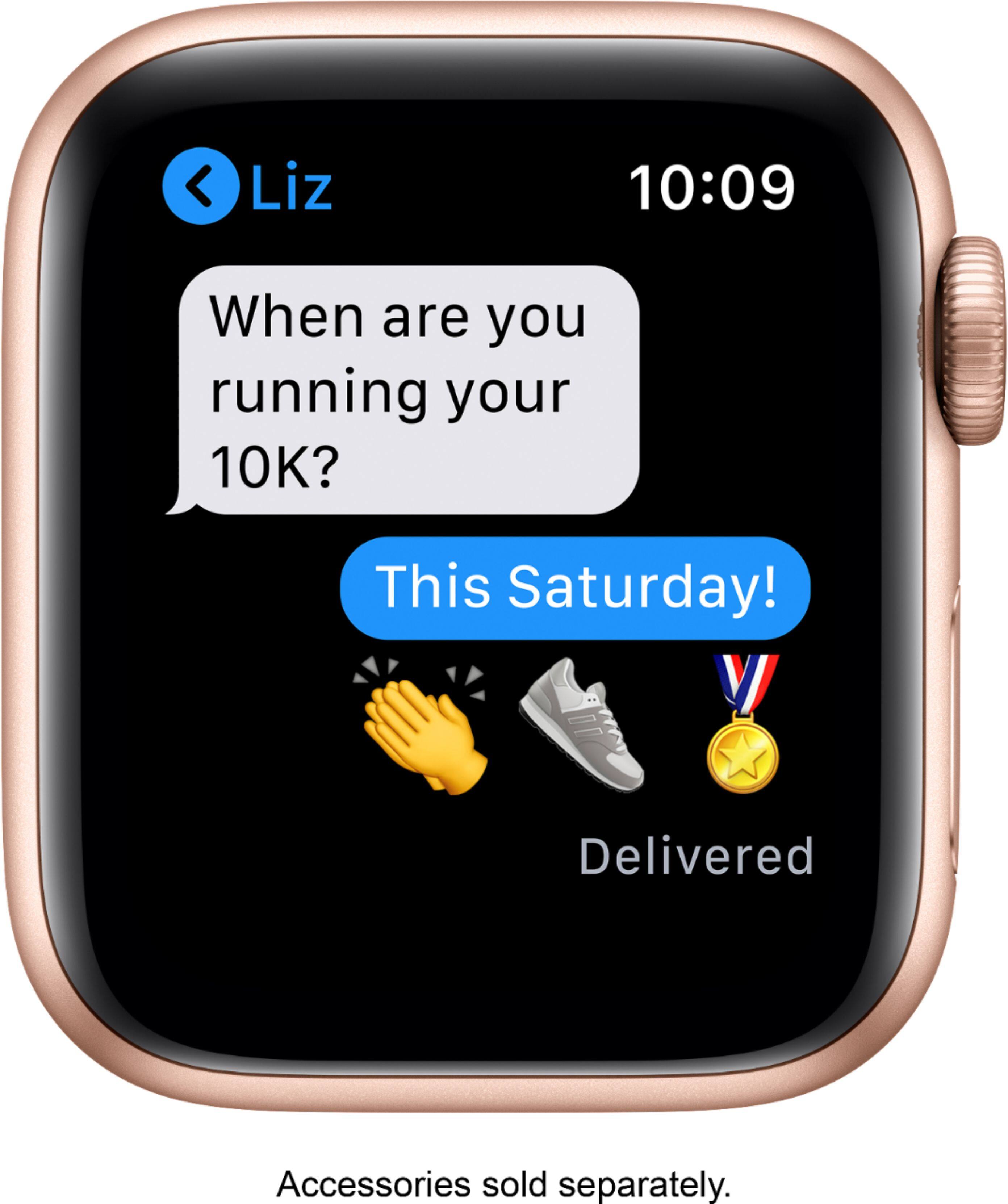 Alt View 15. Apple - Apple Watch Series 6 (GPS) 40mm Gold Aluminum Case with Pink Sand Sport Band - Gold.