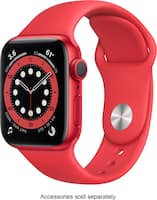 Apple Watch Series 6 (GPS) 40mm (PRODUCT)RED Aluminum Case with (PRODUCT)RED Sport Band - (PRODUCT)RED - Front_Zoom