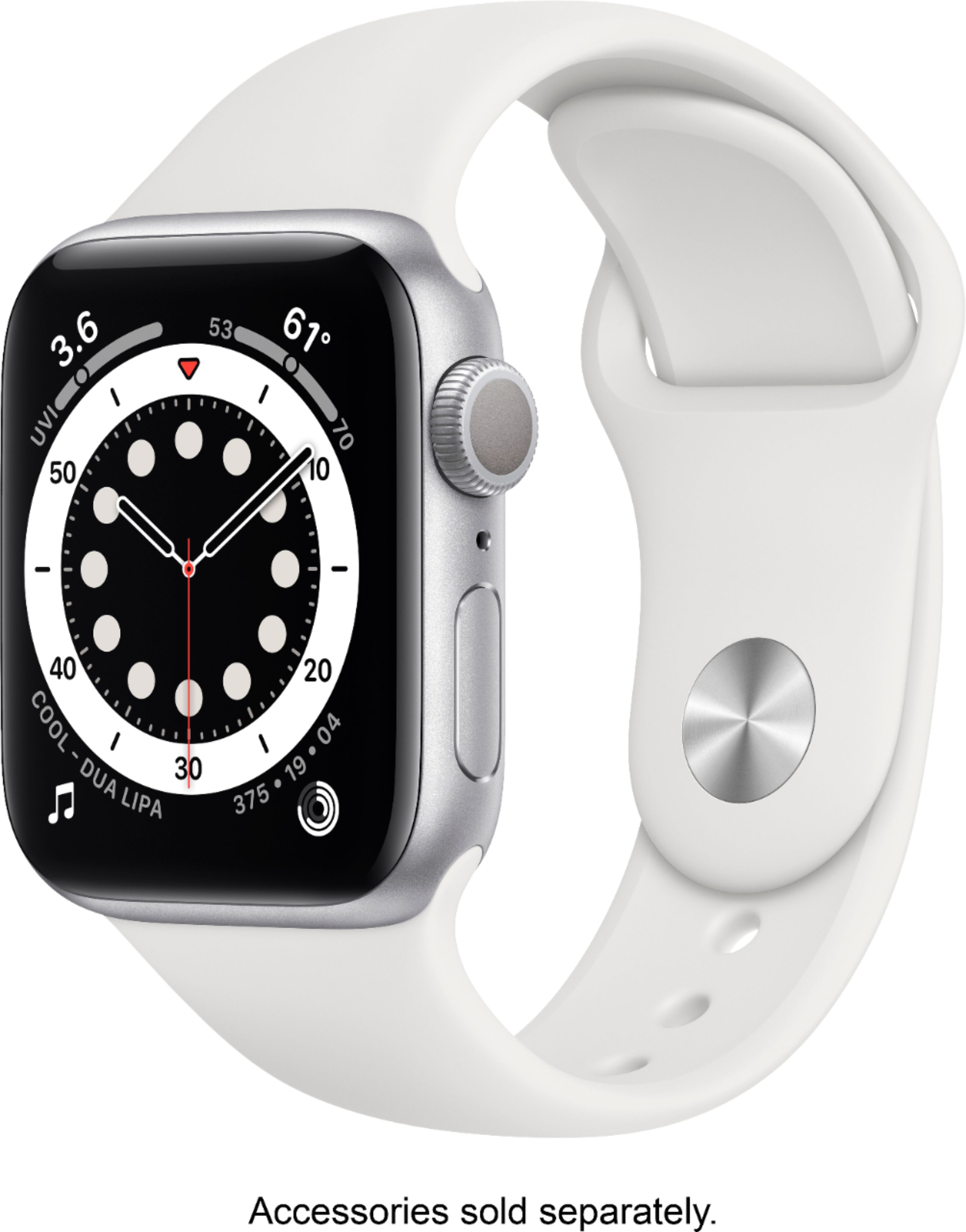 Best Buy: Apple Watch Series 6 (GPS) 40mm Silver Aluminum Case with White  Sport Band Silver MG283LL/A