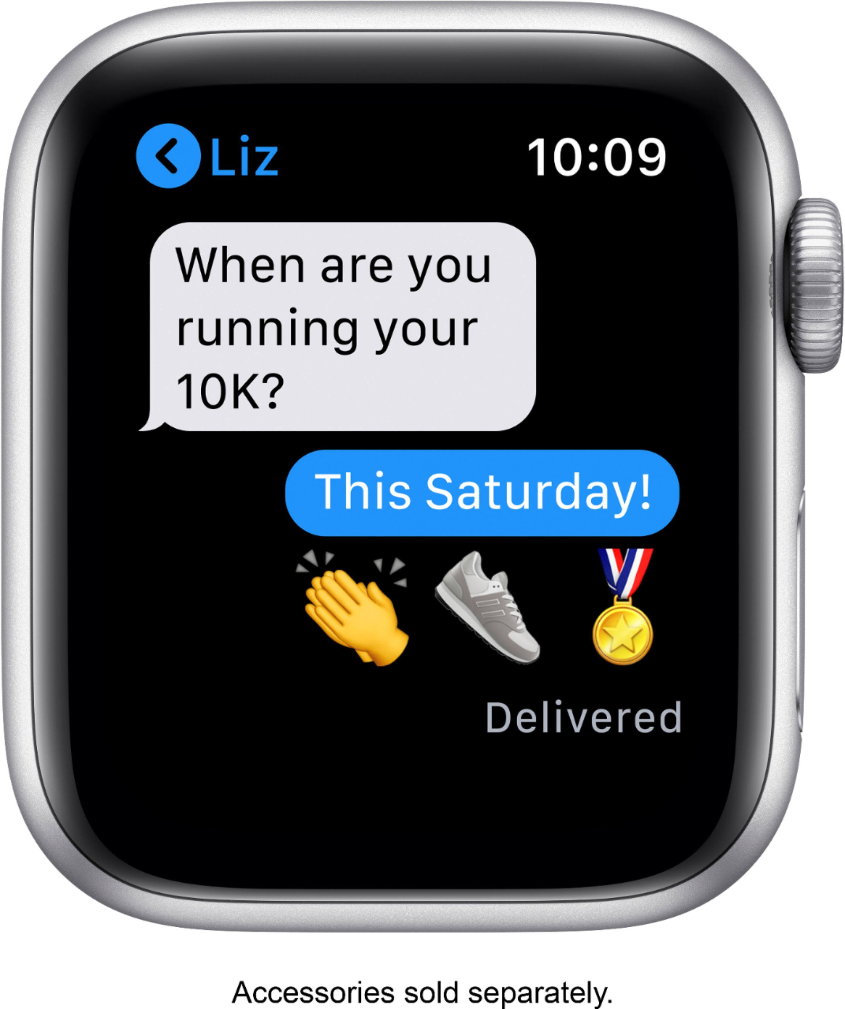 Alt View 14. Apple - Apple Watch Series 6 (GPS) 40mm Silver Aluminum Case with White Sport Band - Silver.