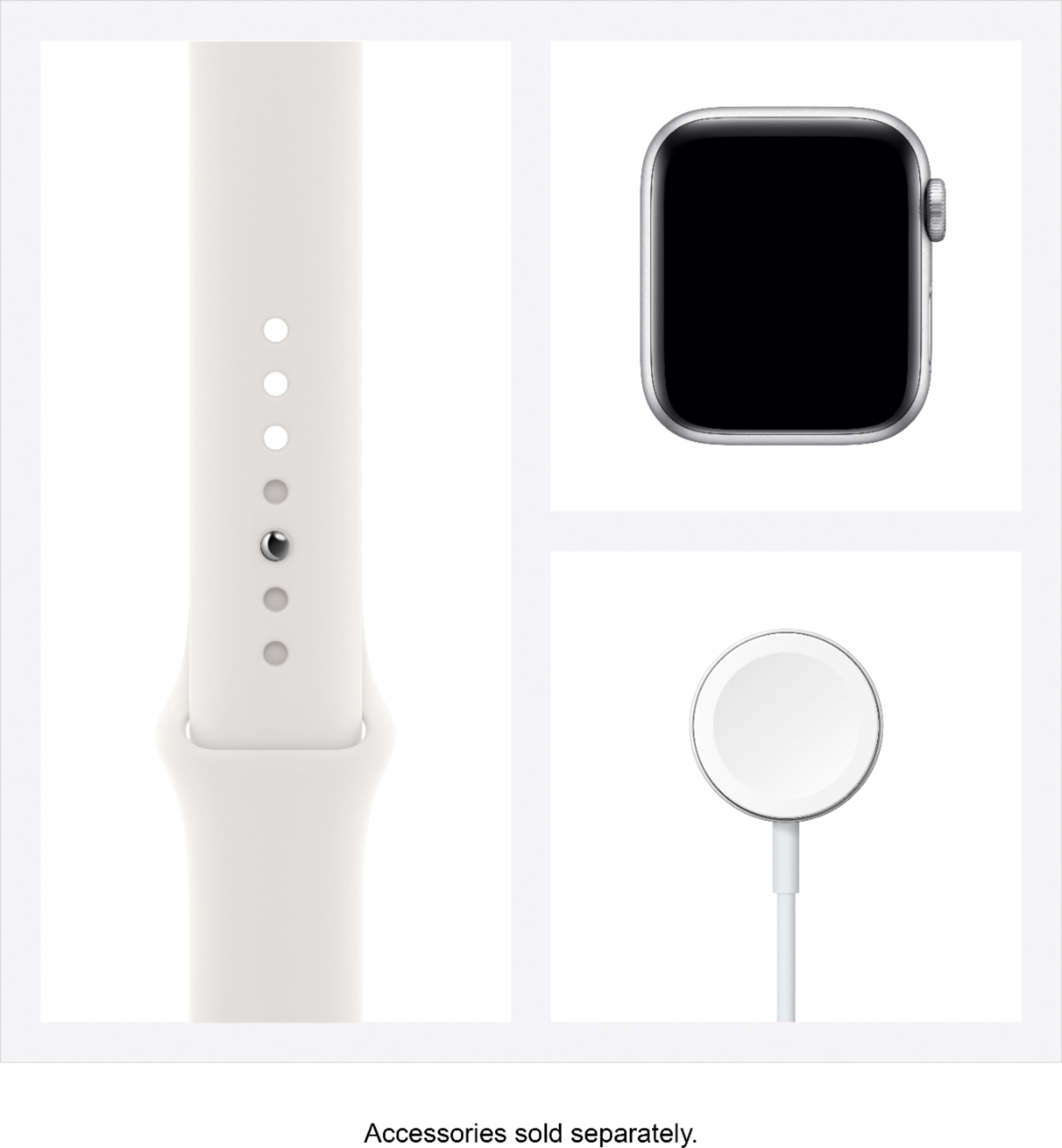 Alt View 15. Apple - Apple Watch Series 6 (GPS) 40mm Silver Aluminum Case with White Sport Band - Silver.