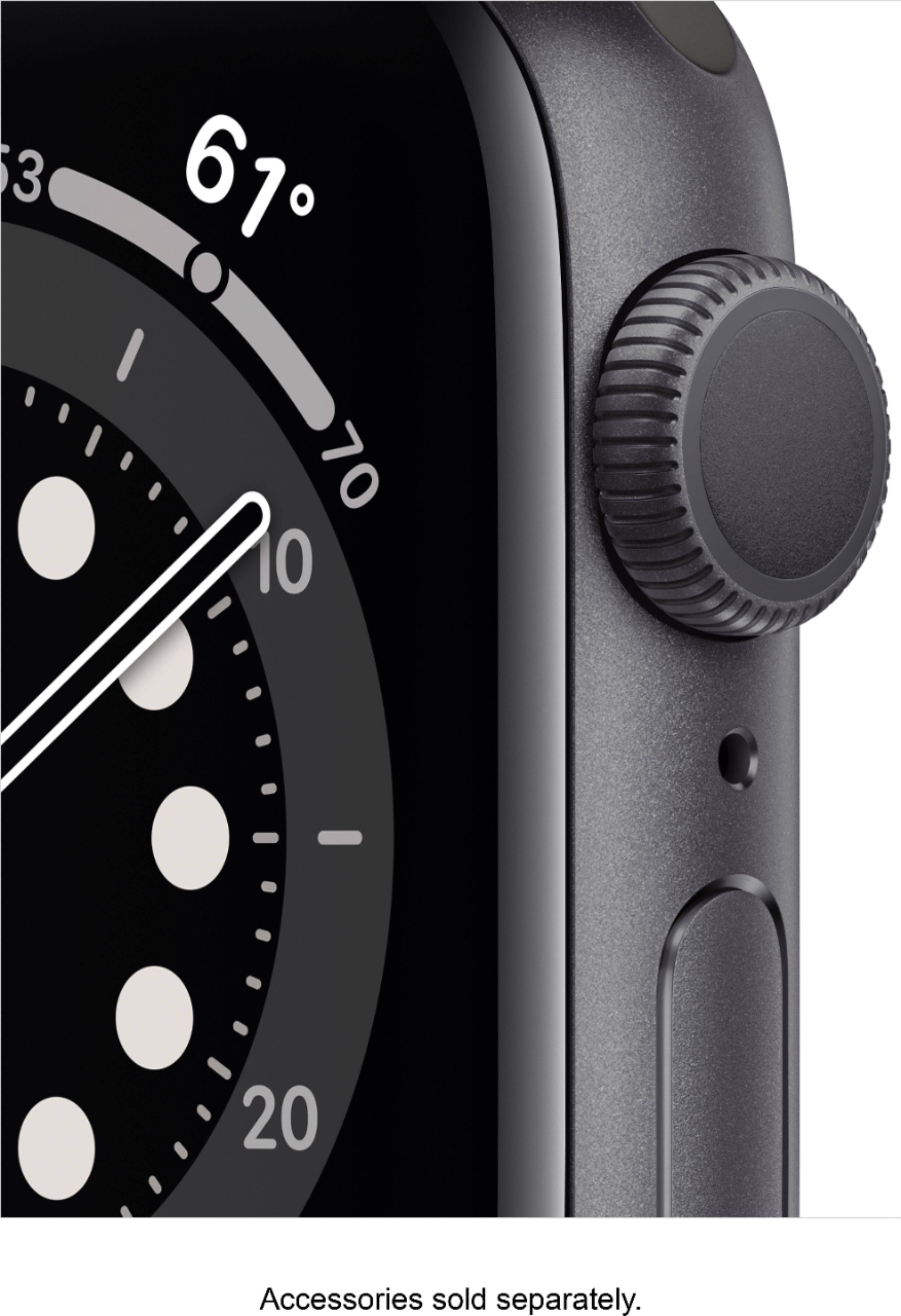 Alt View 11. Apple - Apple Watch Series 6 (GPS) 40mm Space Gray Aluminum Case with Black Sport Band - Space Gray.