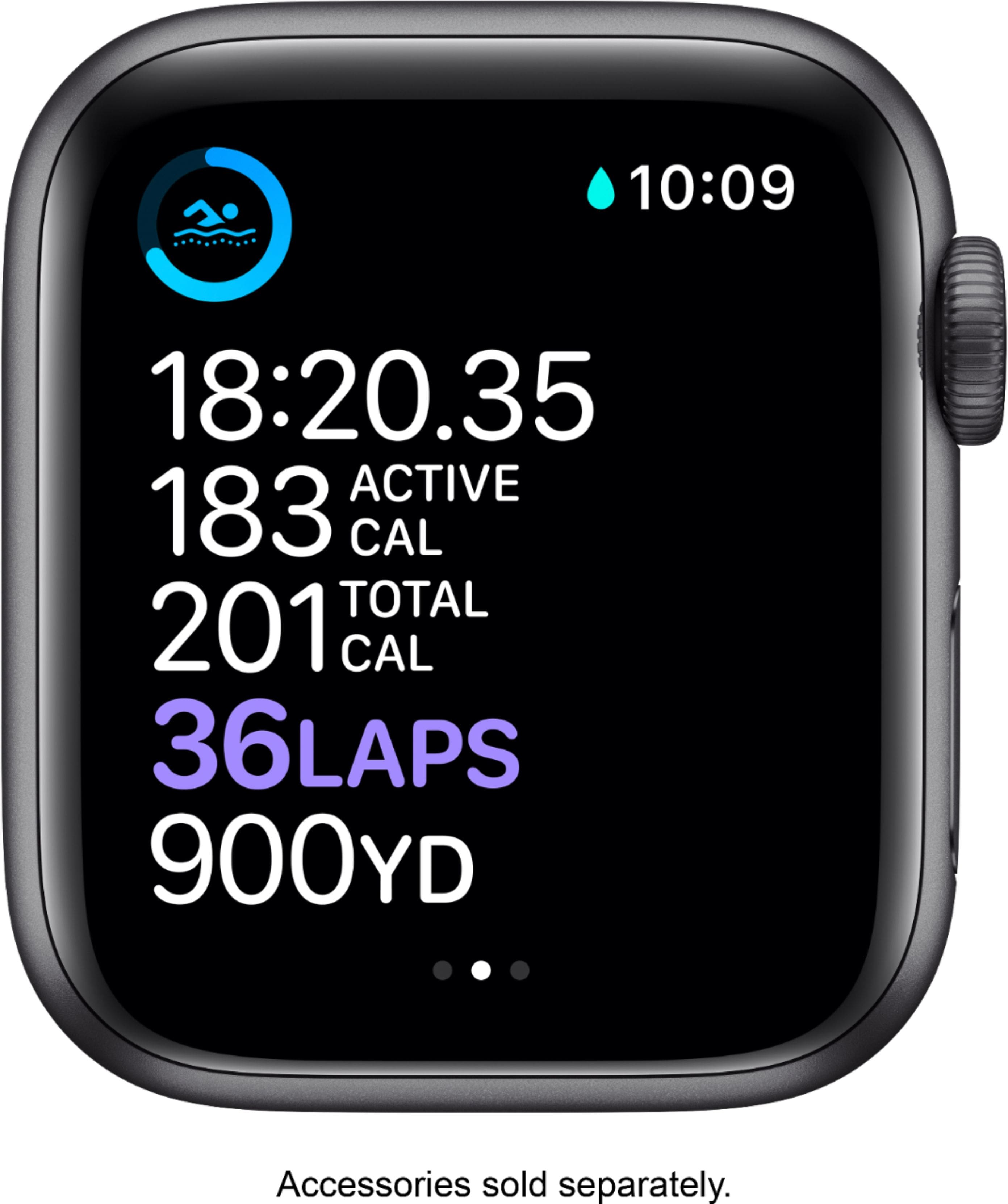 Alt View 13. Apple - Apple Watch Series 6 (GPS) 40mm Space Gray Aluminum Case with Black Sport Band - Space Gray.
