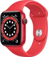 Apple Watch Series 6 (GPS) 44mm (PRODUCT)RED Aluminum Case with (PRODUCT)RED Sport Band - (PRODUCT)RED - Front_Zoom