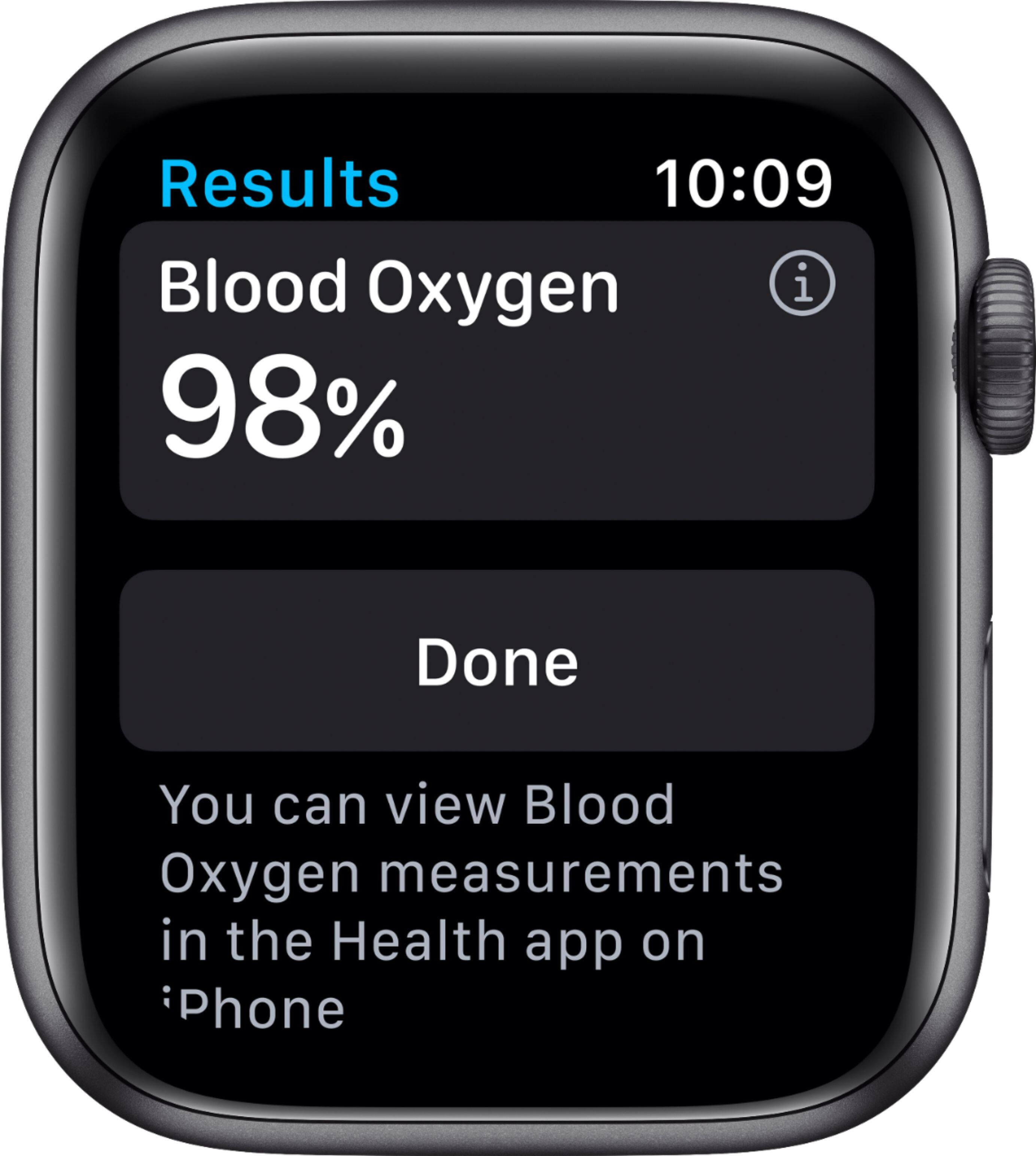 Alt View 12. Apple - Apple Watch Series 6 (GPS) 44mm Space Gray Aluminum Case with Black Sport Band - Space Gray.