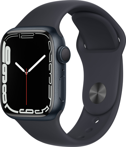 Apple Watch Series 7 (GPS) 41mm Aluminum Case with Midnight Sport Band - Midnight