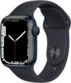 Front Zoom. Apple Watch Series 7 (GPS) 41mm Midnight Aluminum Case with Midnight Sport Band - Midnight.