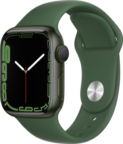 Apple Watch Series 7 (GPS) 41mm Aluminum Case with Clover Sport Band - Green