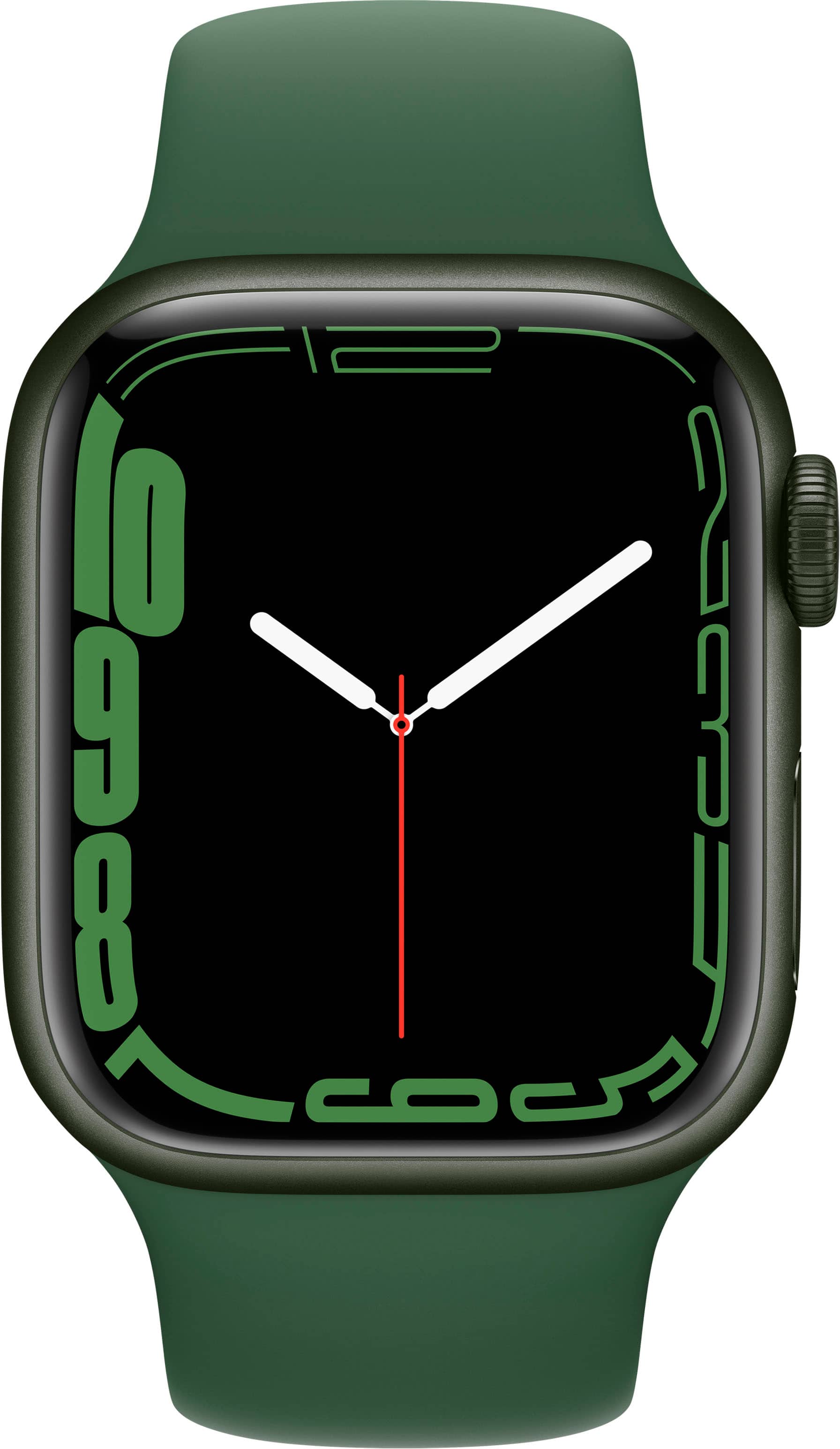 Alt View 11. Apple - Apple Watch Series 7 (GPS) 41mm Aluminum Case with Clover Sport Band - Green.