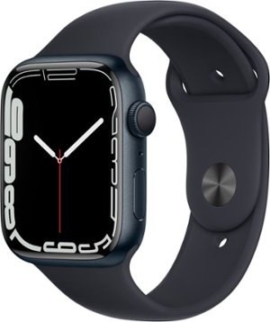 Apple Watch Series 7 (GPS) 45mm Aluminum Case with Midnight Sport Band - Midnight