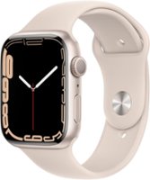 Apple Watch Series 7 (GPS) 45mm Starlight Aluminum Case with Starlight Sport Band - Starlight - Front_Zoom