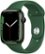 Front Zoom. Apple Watch Series 7 (GPS) 45mm Green Aluminum Case with Clover Sport Band - Green.