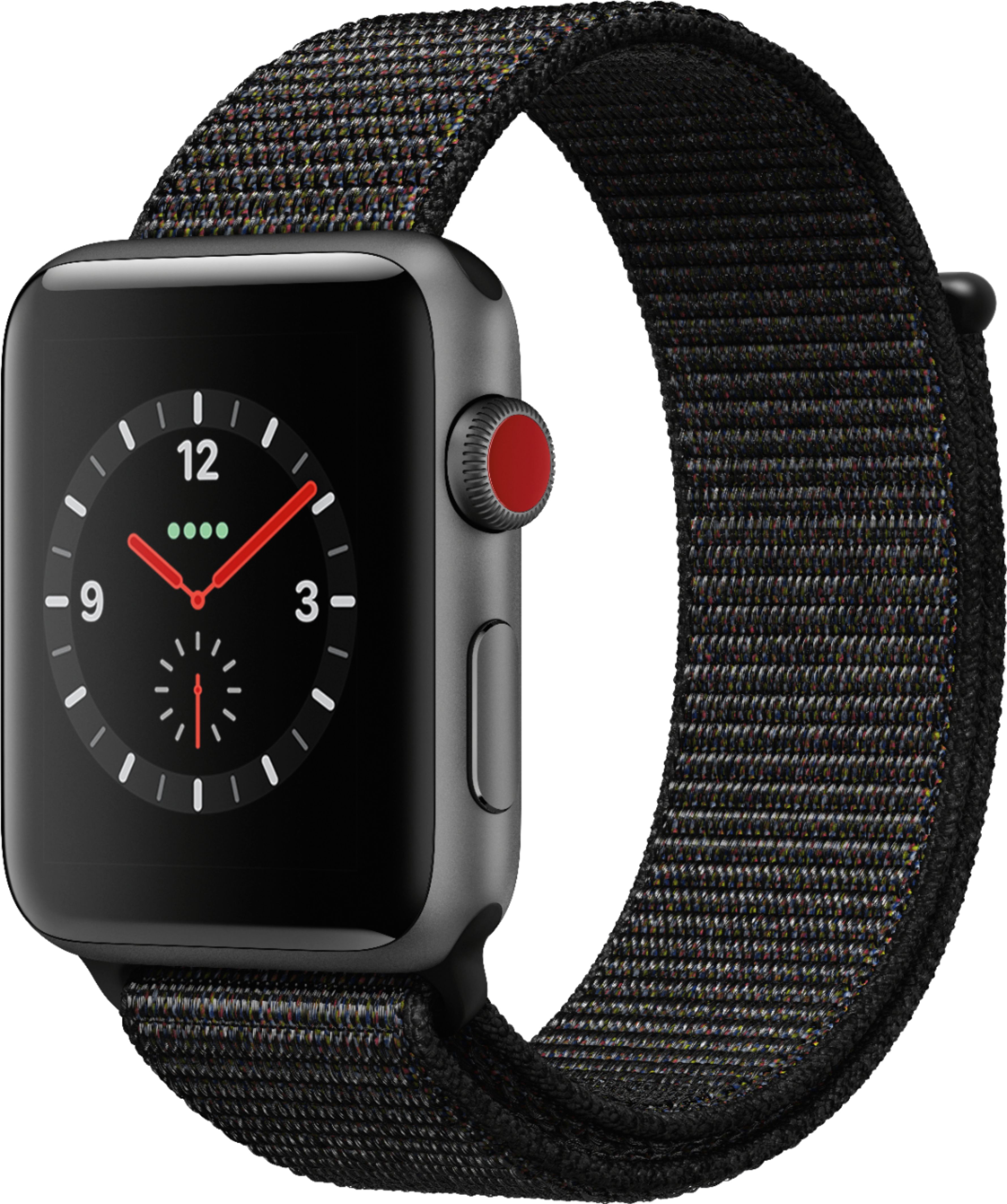 Best Buy: Apple Watch Series 3 (GPS + Cellular) 42mm Space Gray Aluminum  Case with Black Sport Loop Space Gray Aluminum MRQF2LL/A