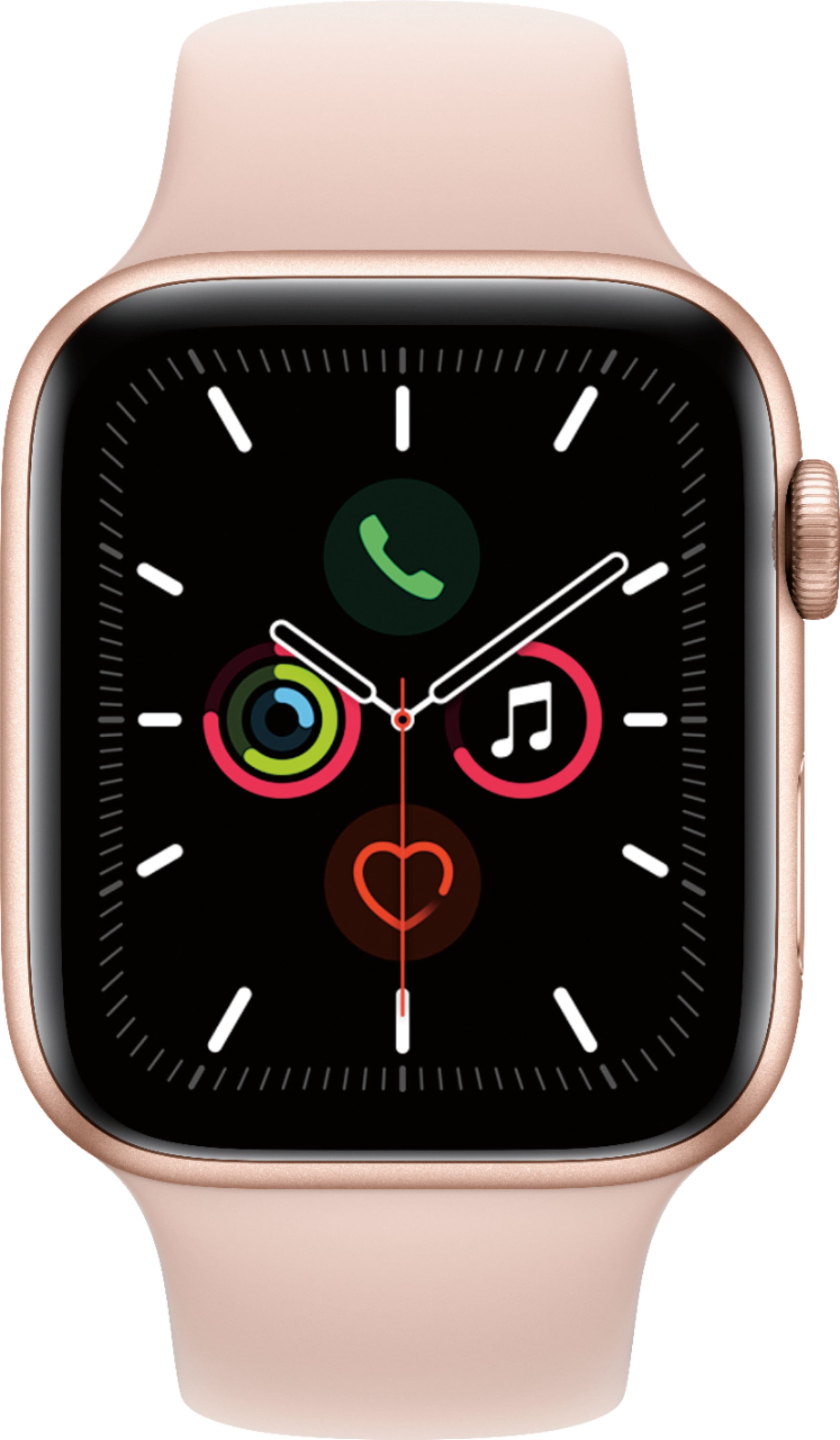 Best Buy Apple Watch Series 5 GPS Cellular 44mm Gold Aluminum Case with Pink Sand Sport Band Gold Aluminum 2019 MWW02LL A