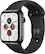 Front. Apple - Apple Watch Series 5 (GPS + Cellular) 44mm Stainless Steel Case with Black Sport Band - Space Black.