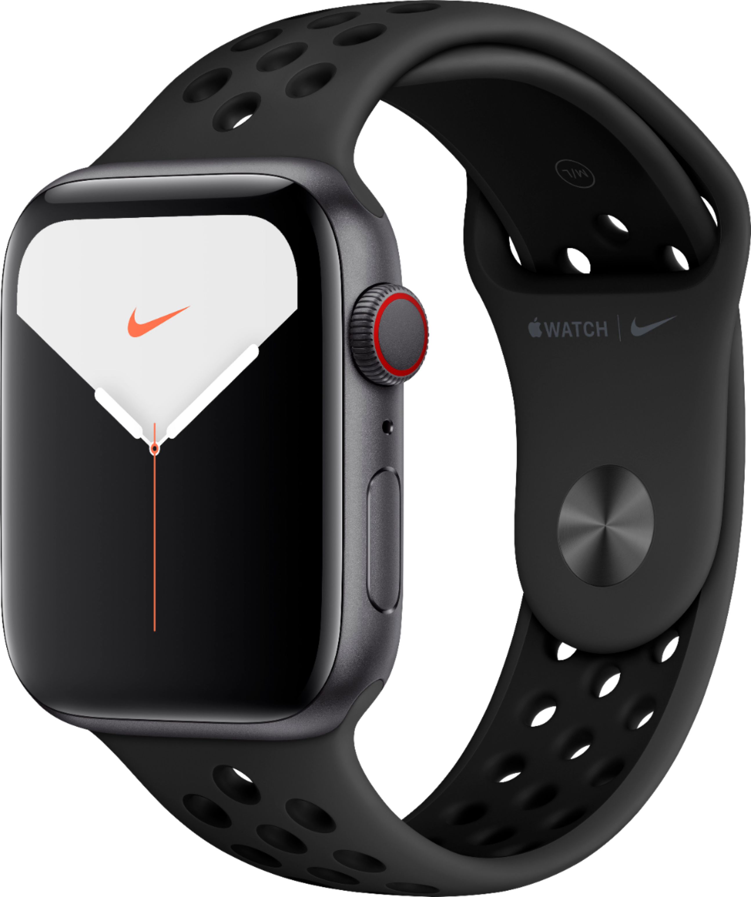 Best Buy: Apple Watch Nike Series 5 (GPS + Cellular) 44mm Space Gray  Aluminum Case with Anthracite/Black Nike Sport Band Space Gray Aluminum  MX3A2LL/A