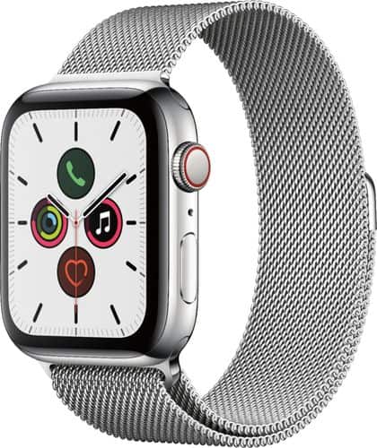 Apple Watch Series 5 (GPS + Cellular) 44mm Stainless Steel Case with Stainless Steel Milanese Loop - Stainless Steel